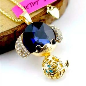 New BetseyJohnson Enamel Crystal Pendant Necklace